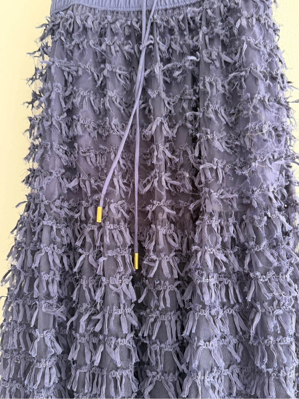 Maeve Navy Fringe Maxi Skirt - Picture 2 of 4